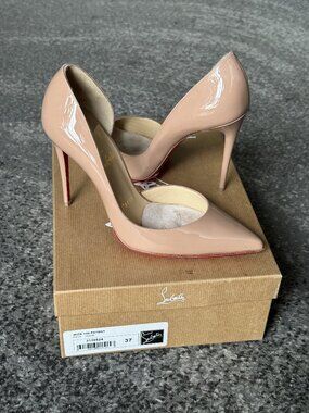 Authentic Christian Louboutin Iriza 100 Nude Patent Size 37